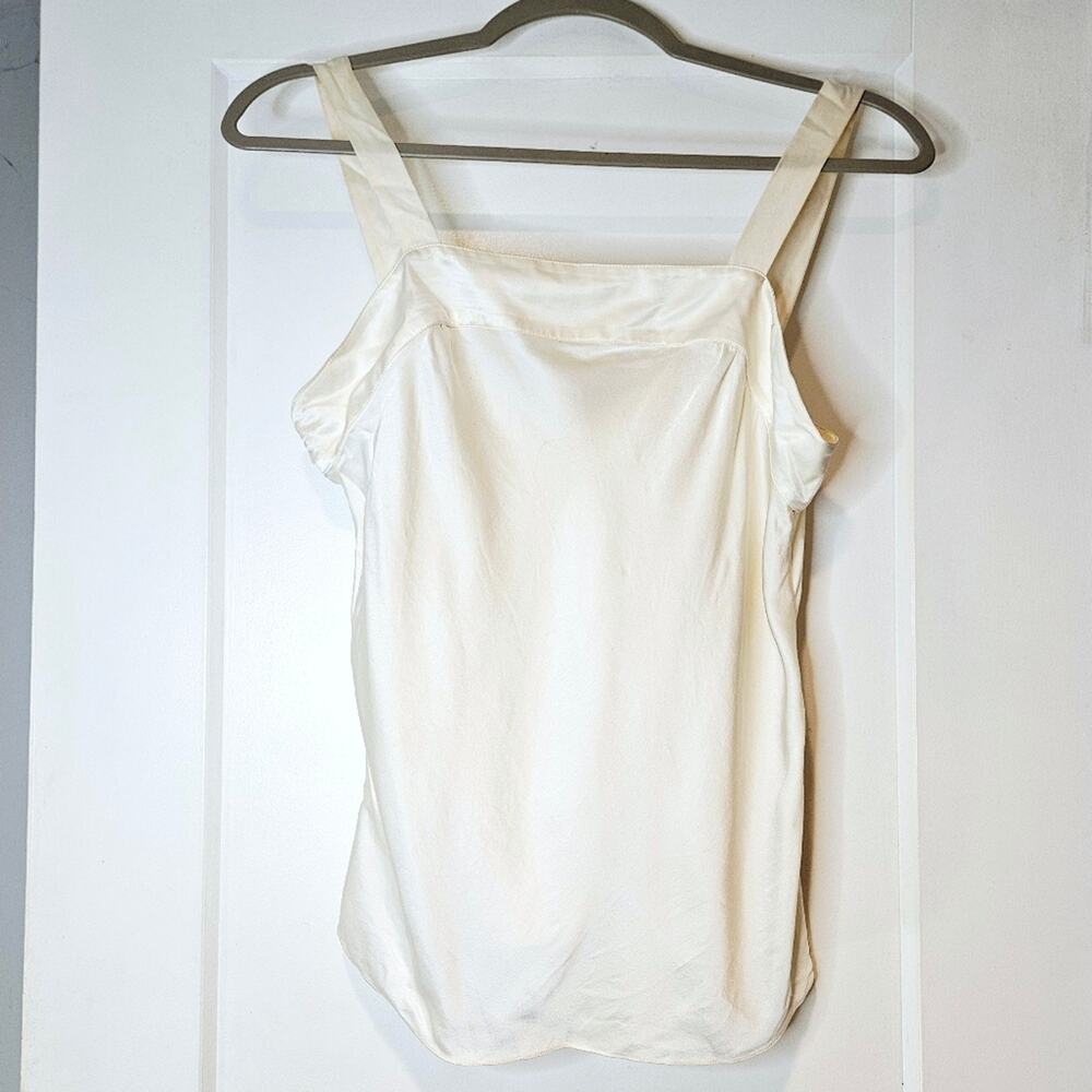 Vintage Silk By Jasmine 90s Ivory Silk Tank Top Minimalist Cami